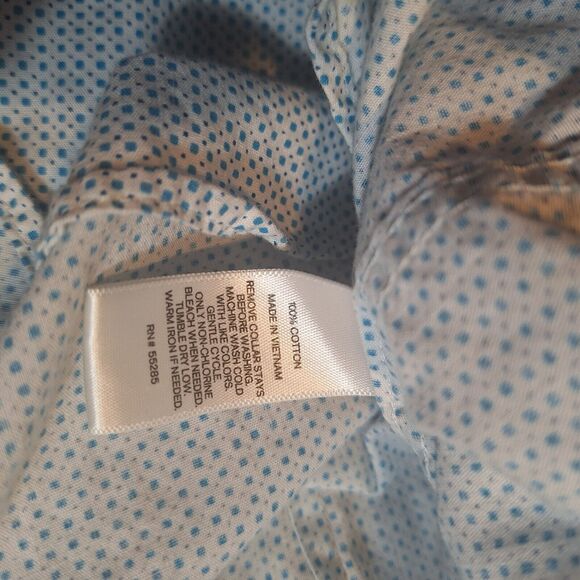 Express Men's Blue/Green Sm Square Pattern Button Down Dress Shirt Size M - Picture 8 of 10